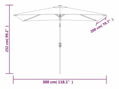 Clicnbuy Sombrilla de jardín con palo de metal 300x200 cm Negro Discount
