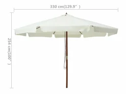 Sombrilla de jardín con palo de madera blanco arena 330 cm ES175846^ Best