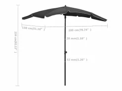 Clicnbuy Sombrilla|Sombrilla de jardín con palo 200x130 cm