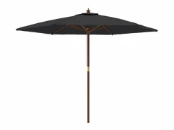 Sombrilla|Sombrilla de jardín con poste de madera negro 299x240 cm ES887886