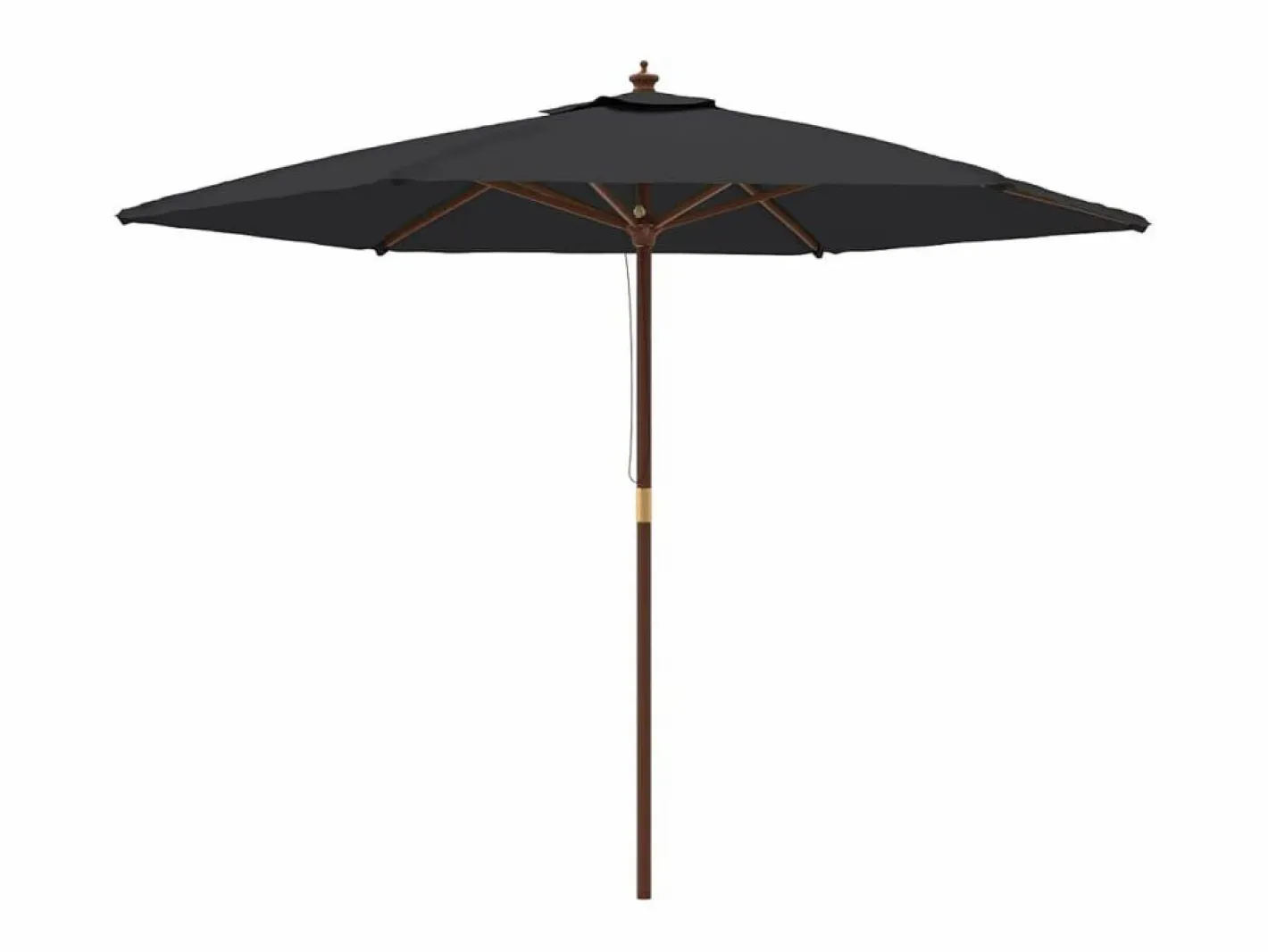 Sombrilla|Sombrilla de jardín con poste de madera negro 299x240 cm ES887886