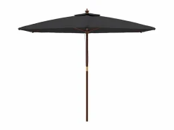 Sombrilla|Sombrilla de jardín con poste de madera negro 299x240 cm ES887886