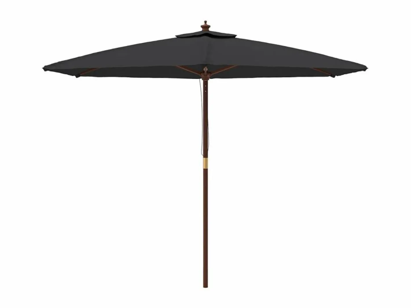Sombrilla|Sombrilla de jardín con poste de madera negro 299x240 cm ES887886