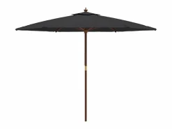 Sombrilla|Sombrilla de jardín con poste de madera negro 299x240 cm ES887886