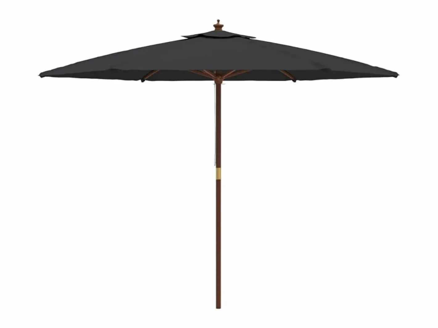 Sombrilla|Sombrilla de jardín con poste de madera negro 299x240 cm ES887886