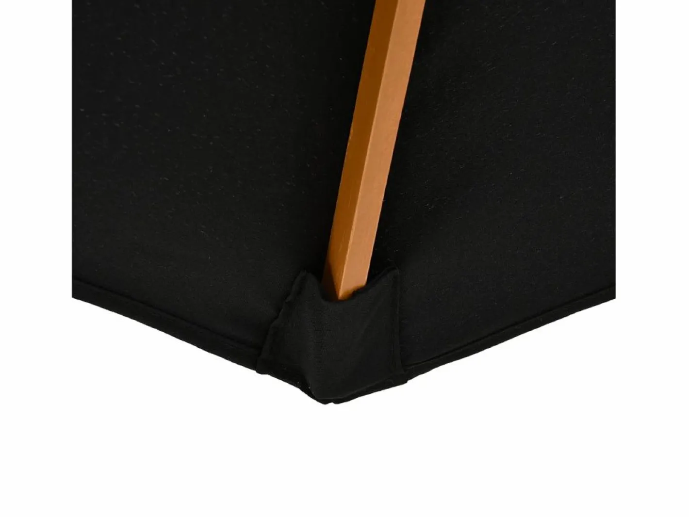 Sombrilla de madera, 300 cm, robusta y elegante, bambú, color negro, (300x300x250 cm)^ Sale