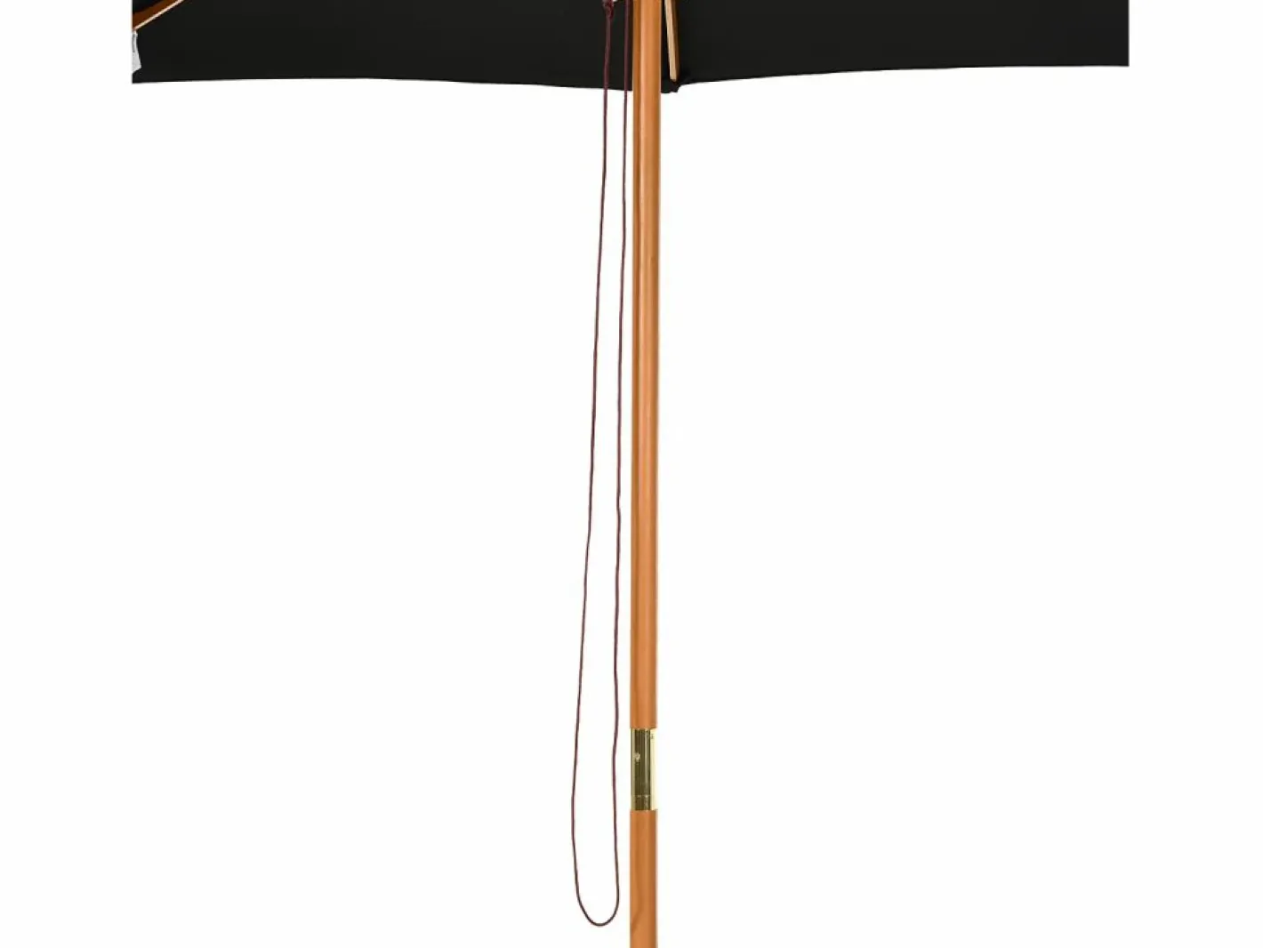 Sombrilla de madera, 300 cm, robusta y elegante, bambú, color negro, (300x300x250 cm)^ Sale