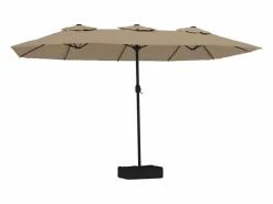 Sombrilla doble gris taupe 449x245 cm ES129460^ Outlet