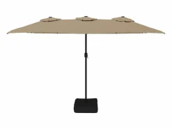 Sombrilla doble gris taupe 449x245 cm ES129460^ Outlet