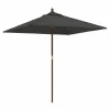 Sombrilla|Sombrilla jardín poste de madera gris antracita 198x198x231 cm ES810989
