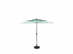 Sombrilla rectangular de exterior de doble cara con manivela, estructura de acero, verde claro (4,5x4,5x3m) Negro New