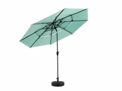 Sombrilla rectangular de exterior de doble cara con manivela, estructura de acero, verde claro (4,5x4,5x3m) Negro New