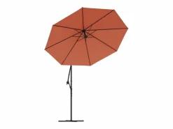 Sombrilla voladiza con luces LED y palo de acero terracota ES356974 Naranja Discount