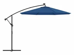 Sombrilla|Sombrilla voladiza con luces LED y poste acero celeste 300 cm ES648477