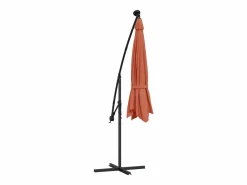Sombrilla voladiza con luces LED y palo de acero terracota^Clicnbuy New