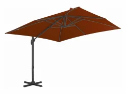 Sombrilla|Sombrilla voladiza con poste de aluminio terracota 300x300 cm ES278441
