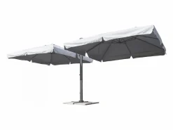 Sombrilla 3x3 doble profesional para bares, jardines, hoteles Oslo Blanco Hot
