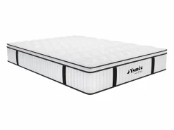 Ysmée Hôtel Somier + colchón de muelles ensacados DELICE - 140x190 cm Blanco New