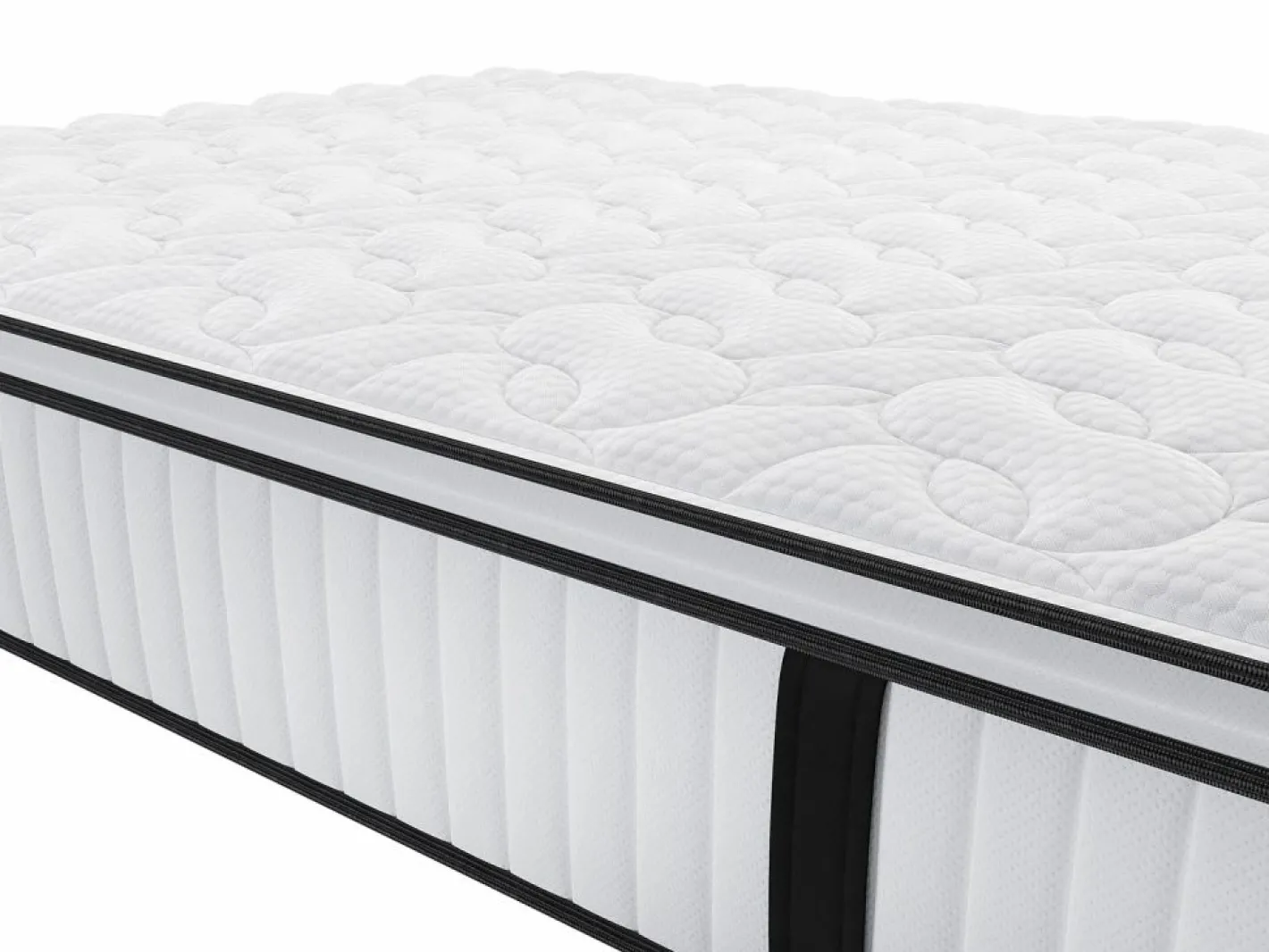 Ysmée Hôtel Somier + colchón de muelles ensacados DELICE - 180x200 cm Blanco New