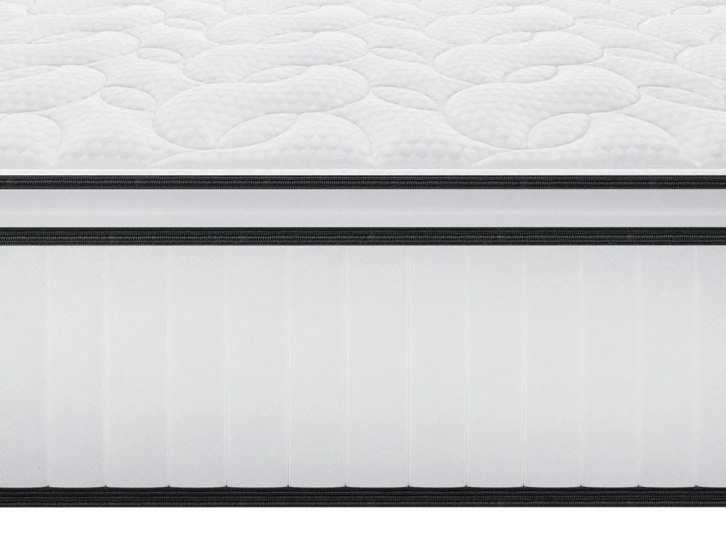 Ysmée Hôtel Somier + colchón de muelles ensacados DELICE - 180x200 cm Blanco New