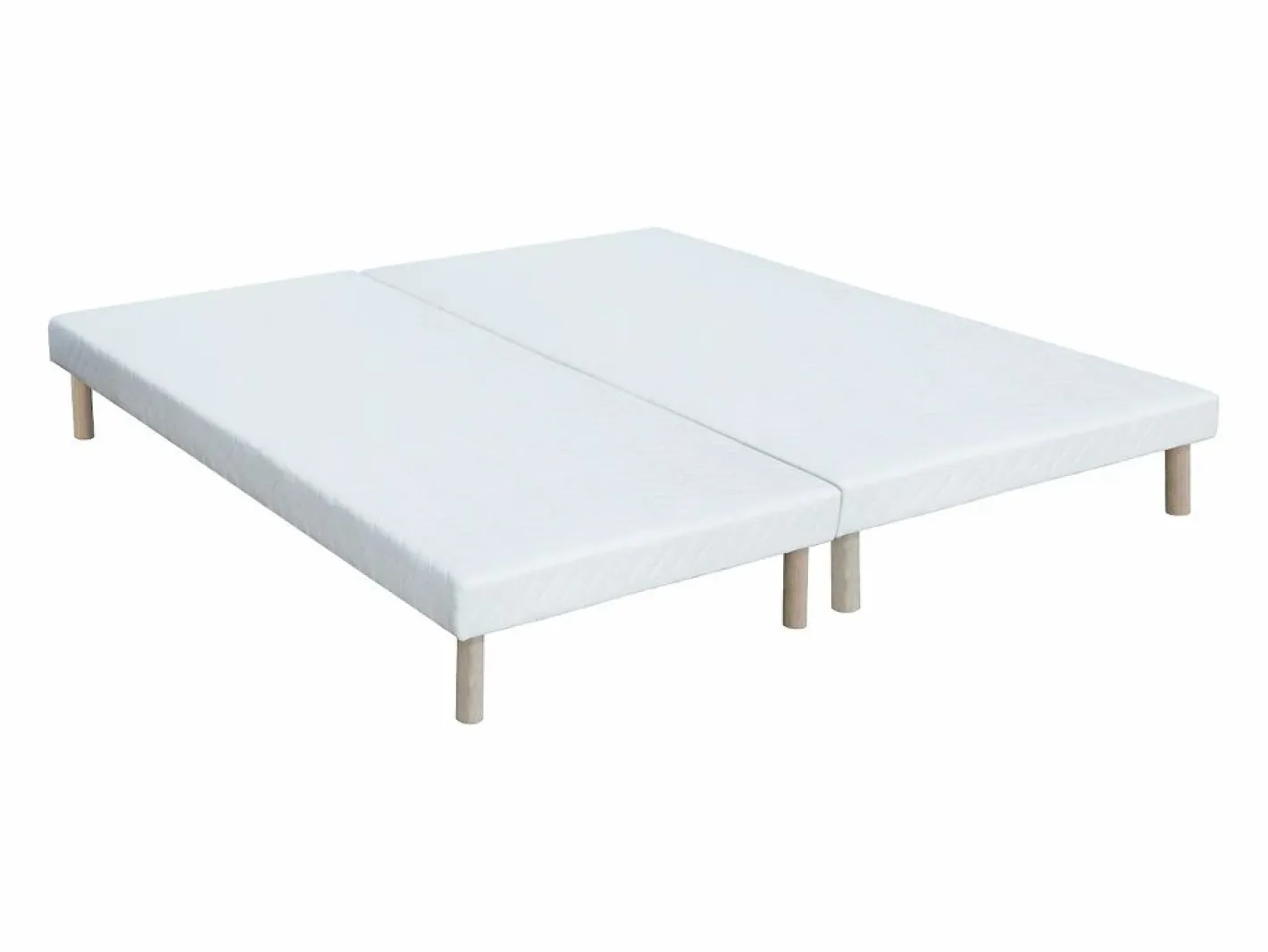 Ysmée Hôtel Somier + colchón de muelles ensacados DELICE - 180x200 cm Blanco New