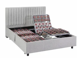 Ysmée Somier articulado eléctrico 2x65 terminales - 2 x 80 x 200 cm - - NALU de DREAMEA Gris Discount