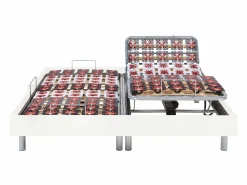 Ysmée Somier articulado eléctrico 2x65 terminales - 2 x 80 x 200 cm - beige - PITUS de YSMÉE Blanco Outlet