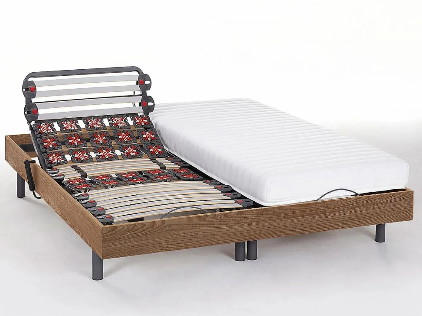 Somier articulado eléctrico 2x78 terminales - 2 x 90 x 200 cm - beige - NALU de DREAMEA^Ysmée Online