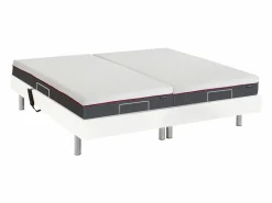 Ysmée Somier articulado eléctrico 2x48 terminales - 2 x 70 x 190 cm - gris - NALU de YSMÉE Blanco Clearance
