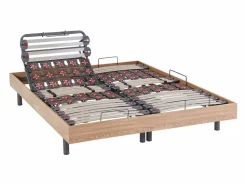 Somier articulado eléctrico 2x65 terminales - 2 x 80 x 200 cm - gris - NALU de YSMÉE^Ysmée Online