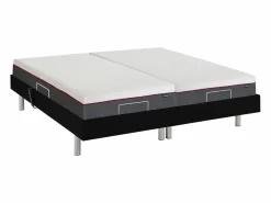 Ysmée Somier articulado eléctrico 2x78 terminales - 2 x 90 x 200 cm - beige - PITUS de YSMÉE Negro