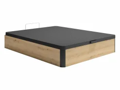 Ysmée Somier canapé 140 x 200 cm - Natural claro y negro - NAMOSI de YSMÉE Negro / Color natural claro Outlet