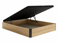 Ysmée Somier canapé 140 x 200 cm - Natural claro y negro - NAMOSI de YSMÉE Negro / Color natural claro Outlet