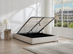 Ysmée Somier con arcón 140 x 190 cm de pana - FIRMEO de YSMÉE Beige Discount