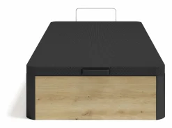 Ysmée Somier con cajón 90 x 190 cm - Natural claro y negro - NAMOSI de YSMÉE Negro / Color natural claro Best