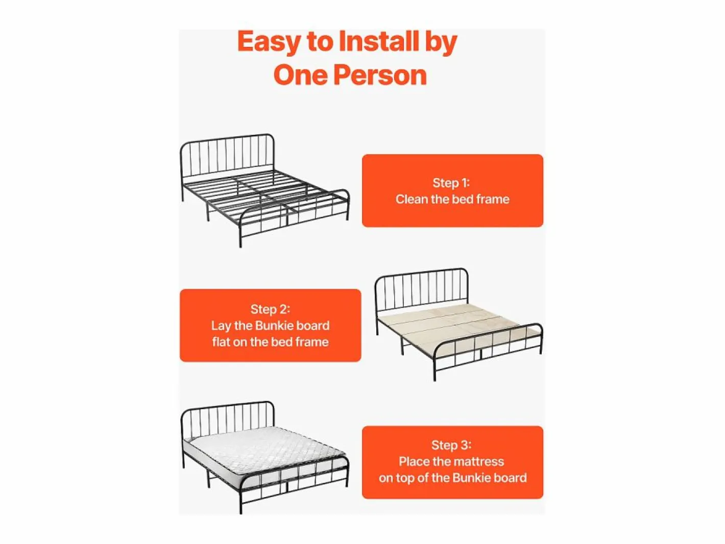 Base De Cama De Láminas|Somier de listones SucceBuy Plegable Tamaño Completo, Colchón Superior de Madera para el Soporte bajo los Colchones, Listo para Usar, 8 Piezas, de Madera Natural