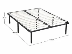 Habitat et jardin Somier - 140X190Cm|Somier de láminas + patas para colchón - 140 x 190 cm - 26 láminas