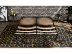 Douce Lune Base De Cama De Láminas|Somier - 180X200Cm|Somier de láminas 180x200 cm Estructura sólida de metal negro Alta calidad - Cómodo ®