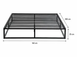 Habitat et jardin Base De Cama De Láminas|Somier - 160X200Cm|Somier de metal 200 x 160 cm -