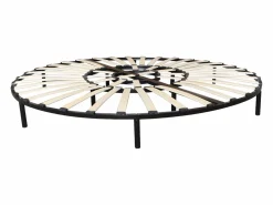 Ysmée Base De Cama De Láminas|Somier redondo de láminas de madera con patas 220x220 cm