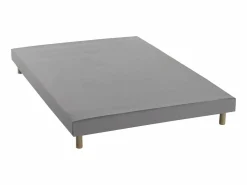 Somier - 140X190Cm|Somier tapizado de láminas 140x190 - Madera Maciza + Patas - FINLANDEK Rakenne