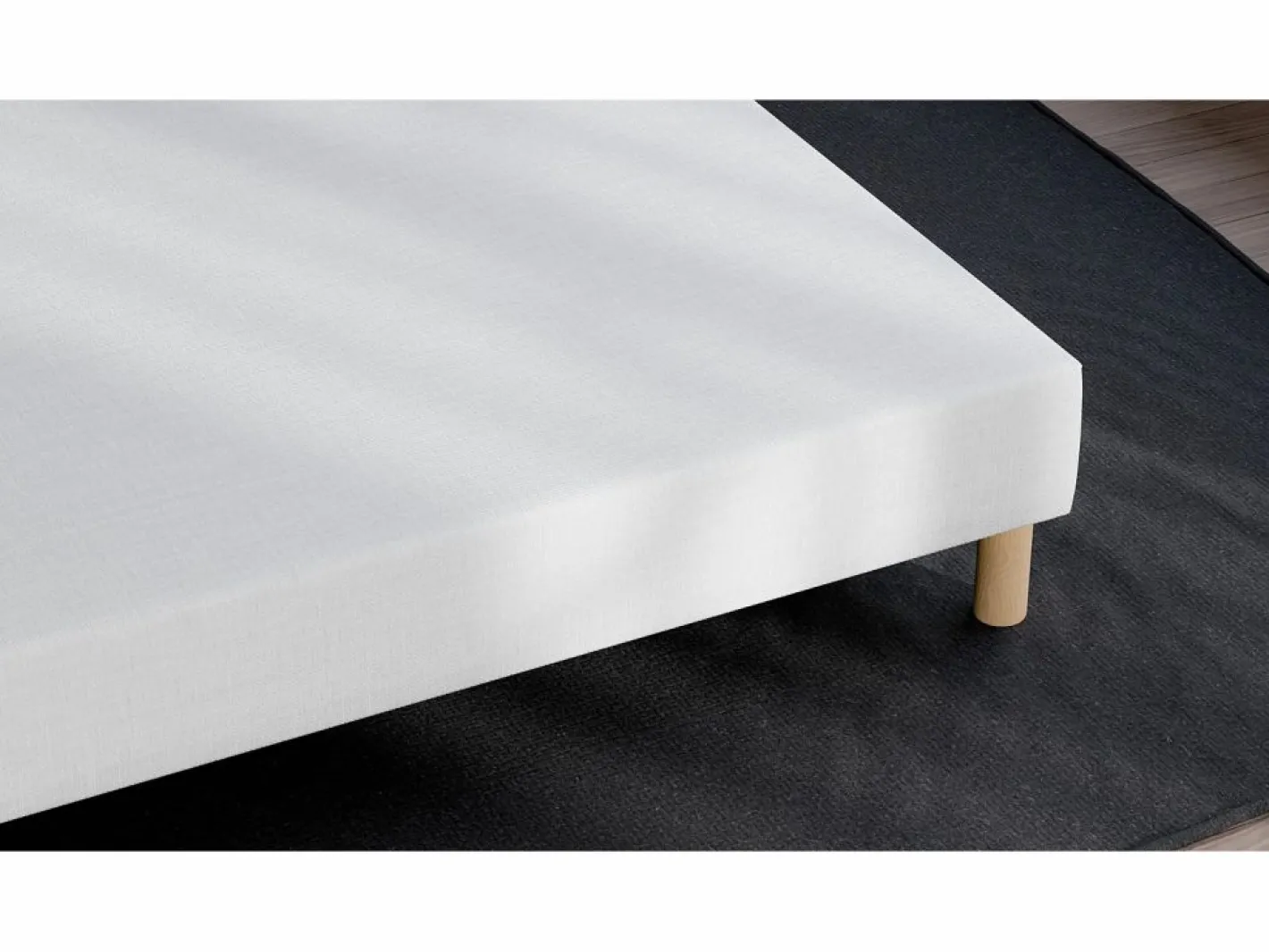 Douce Lune Somier tapizado 160x200 - Madera de pino reforzada - Haya maciza - Blanco - Estructura sólida de calidad - Cómodo ® Best