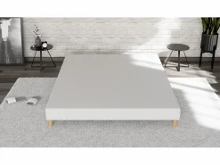 Douce Lune Somier tapizado 90x190 - Madera de pino reforzada - Haya maciza - Blanco - Estructura sólida de calidad - Cómodo ® Outlet