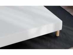 Douce Lune Somier tapizado 140x190 - Madera de pino reforzada - Haya maciza - Blanco - Estructura sólida de calidad - Cómodo ® Outlet