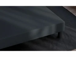 Somier tapizado 160x200 - Madera de pino reforzada - Haya maciza - Antracita - Estructura sólida de calidad - Cómodo ®^Douce Lune Best
