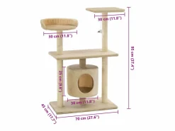 Garden Furniture Juego De Animales|Sophie-Manon Rascador para gatos con postes rascadores de sisal 95 cm