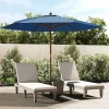 Garden Furniture Sombrilla|Sophie-Sandrine Sombrilla de jardín con poste de madera azul celeste 299x240 cm