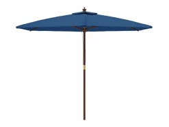 Garden Furniture Sombrilla|Sophie-Sandrine Sombrilla de jardín con poste de madera azul celeste 299x240 cm