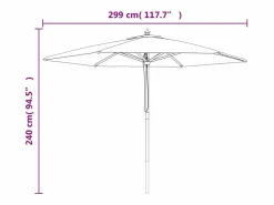 Garden Furniture Sombrilla|Sophie-Sandrine Sombrilla de jardín con poste de madera azul celeste 299x240 cm