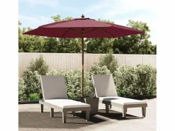 Garden Furniture Sombrilla|Sophie-Sandrine Sombrilla de jardín con poste de madera rojo burdeos 299x240 cm